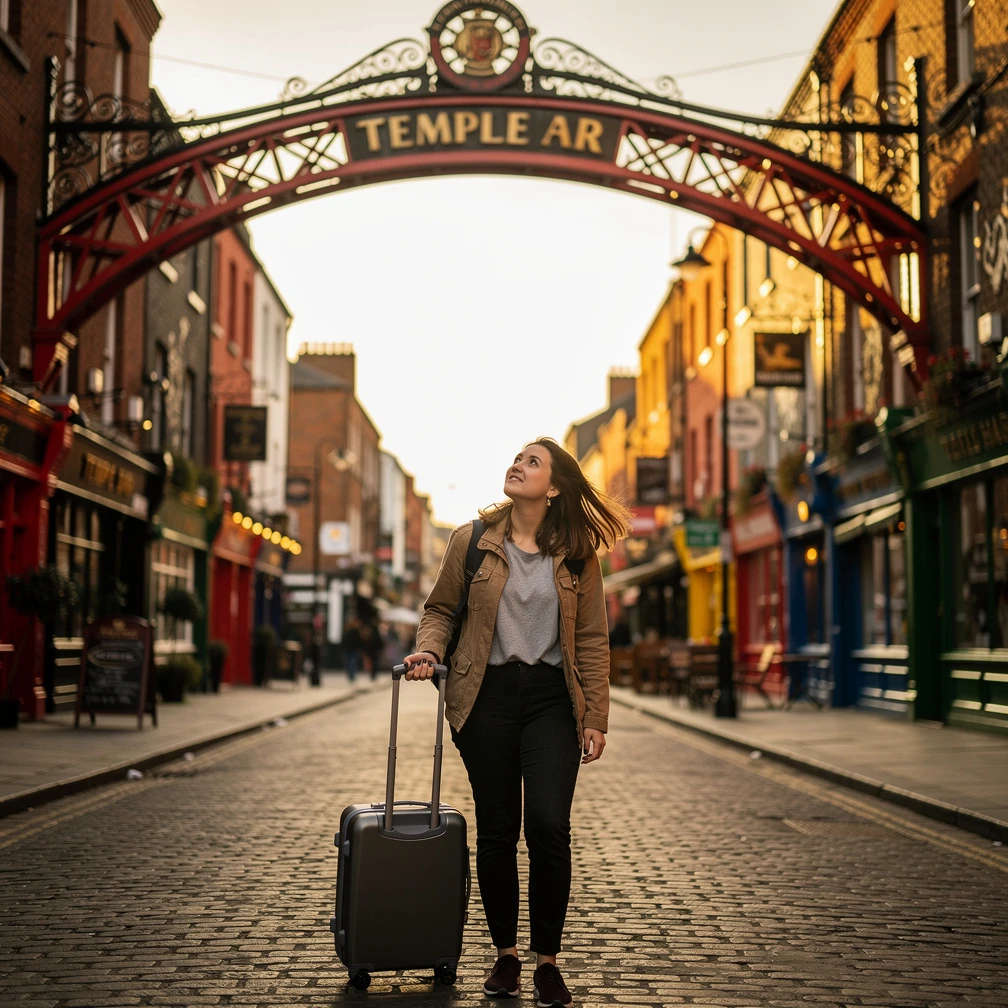 Česká studentka přijíždí do Dublinu přes Temple Bar